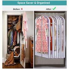 60" Long Hanging Garment Bags For Closet Storage GussetedDress Bag For Clothes, Gowns, Coats, Suits, 5 Packs,NBIHNVF - Nhiều màu 1 - Xem 4