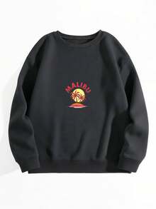 Malibu Sunset - California - Aesthetic Design - Classic Hoodless Sweahoodless Sweathoodless Sweatshirt - 黑色 - 查看 3