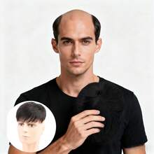 1 件男士合成假发时尚男士假发自然精灵短发发型轻质男士合成假发适合带刘海的短直发 - 黑色 - 查看 8