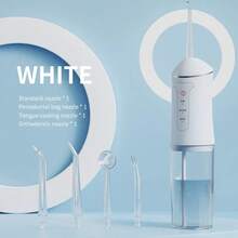 Wireless Electric Water Flosser Set, Comes With 4 Nozzle Heads - 360° Rotating Nozzle,And 3 Cleaning Modes USB Rechargeable, Lithium Battery, Suitable For Daily Teeth And Gum Cleaning, Unisex, Making It A Perfect Holiday Gift. Dental Cleaning Device - Multicolor - View 3