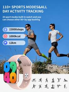 Microwear 2.07" Touch Screen Smart Watch, Unisex, Compatible With Android & IOS Phones, Heart Rate Monitoring, Blood Oxygen Tracking, Sleep Monitoring, IP68 Waterproof, Rose Gold - Rose Gold - View 3