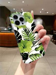 1pc New Fashionable Minimalist Green Leaf Pattern Anti-Fall Anti- Shock-Proof Soft Dirt-Resistant Washable Transparent TPU + PC 2-In-1 Material Full Edge Protection Stylish Phone Case Compatible With IPhone17/Compatible With IPhone17 Air/Compatible With IPhone17pro/Compatible With IPhone17promax/Compatible With IPhone16/Compatible With IPhone16 Plus/Compatible With IPhone16pro/Compatible With IPhone16promax/Compatible With IPhone16e/Compatible With IPhone15/Compatible With IPhone15 Plus/Compatible With IPhone15pro/Compatible With IPhone15promax/Compatible With IPhone14 - Multicolor - View 4