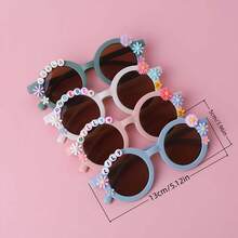 1pc Personalized Name Daisy Flower Glasses, Customizable Letter Color, Cute Glasses, Gift For Girls, Suitable For Daily & Holiday Wear (Flower Color Randomly Assorted) ,2000s Style, Birthday Gift - Multicolor - View 5