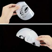 5 件美人鱼鳞片模板，美人鱼化妆模板可重复使用鱼鳞模板大号塑料鳞片墙面模板，可用于面部和身体绘画 - 白色 - 查看 3