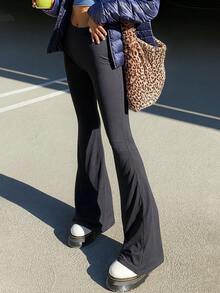 Women's Flared Pants - High Waist, Slim Fit, Work To Weekend, Easy Care, Autumn And Winter Women's Clothing