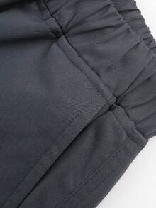 1件青少年男童休闲工装裤，简约街头风户外裤，春秋季 - 深灰色 - 查看 4