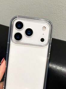 1pc Minimalist Dopamine Colorful Frame Phone Case, Compatible With IPhone 16/16 Pro/16 Plus/16 Pro Max, 17/17 Pro/17 Plus/17 Pro Max, 15/14/13/12 Pro Max/11, Matte Transparent Full-Body Protective Shockproof Case - Black - View 2