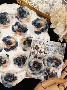 20 pezzi/confezione Adesivi colorati a tema floreale in foil, adesivi decorativi creativi e di , materiali per decorazione fai-da-te, scrapbooking e artigianato, regali per le vacanze, forniture personalizzate per scrapbooking e scuola