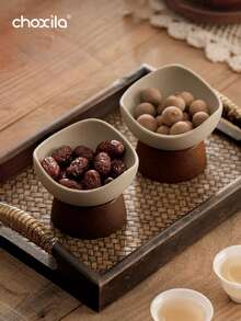 choxila 1件套低底座甜点碗套装 - 高级陶瓷甜点杯、坚果碗和零食盘，适合在家中、酒店、派对和餐厅盛放零食和干果 | 甜点碗套装