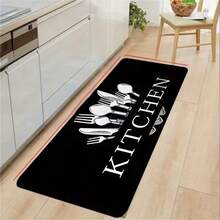 1pc Kitchen Mat With Kitchenware Style | Where Professionalism Meets Elegance Flannel Carpet: Wear-Resistant And Decorative, Suitable For Kitchens, Living Rooms, Porches, Balconies And Home Decoration. - Nhiều màu - Xem 5