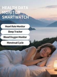 Microwear 男女通用智能手表，兼容iPhone和安卓手机，2.07英寸全触控屏幕，IP68级防水，蓝牙健身追踪器，心率/睡眠监测 - 黑色 - 查看 9