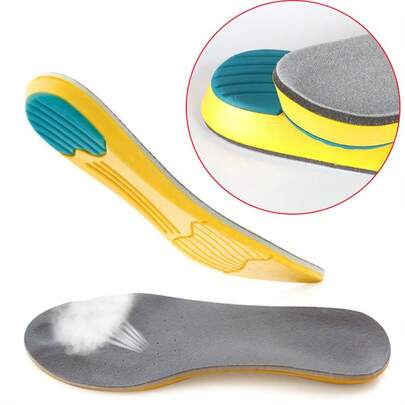 1 Pair Soft Cushioned Insoles, Shock Absorbing Arch Support EVA Shoe Inserts For Men And Women, Suitable For Sports Shoes, Running Shoes, Basketball Shoes