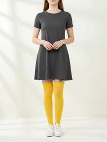 Don Calcetin Women Over The Knee Socks - 黃色 - 查看 5