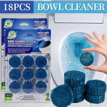 18 Pack Automatic Toilet Cleaner Tablets, Easy Use For Home Hygiene, Powerful Toilet Bowl Cleaners For Tough Stains, Long-Lasting Deodorizing, Fresh Scent - 18 Packs (FRESH LINEN) - 查看 2