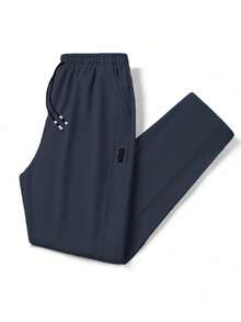 男式抽绳腰口袋直筒休闲慢跑裤