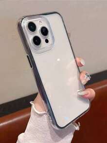 1pc Minimalist Dopamine Colorful Frame Phone Case, Compatible With IPhone 16/16 Pro/16 Plus/16 Pro Max, 17/17 Pro/17 Plus/17 Pro Max, 15/14/13/12 Pro Max/11, Matte Transparent Full-Body Protective Shockproof Case - Black - View 3