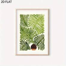 1PC Modern Realistic Art Style Leaf And Plant Oil Painting On Canvas, Wall Art Decoration For Rooms, Corridors, Study Rooms, Bedrooms, Wall Decorations, Autumn Decorations, Cartoon Retro Style Leaf Printed Poster Images(No Frame) - Multicolor - View 6