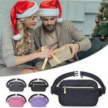 Riñoneras para mujeres y hombres, moda, riñonera de talla, bolsa de cintura, riñonera para chicas y chicos con 5 bolsillos, cinturón ajustable, linda bolsa de cadera para viajes,, correr - RIÑONERA MORADA - Ver 8