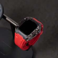 1 件适用于 AppleWatch Series11 42 毫米 46 毫米 Ultra 3/2/1 49 毫米 44 毫米 45 毫米表带+表壳适用于 Watch Series 10 9 8 7 654 表壳+TPU 表带 - 紅色 - 查看 10