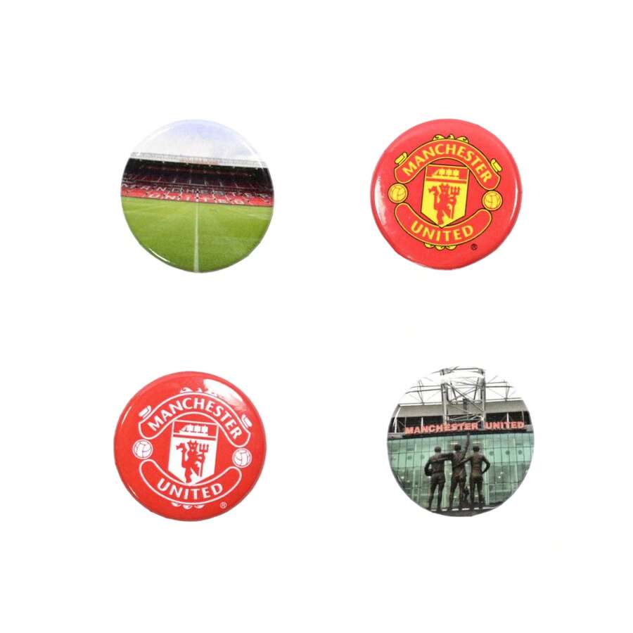 Manchester United FC Logo Stadium Badge (Pack Of 4) (Multicoloured) - 100% Mixed - (BS4323) - Multicolor - View 1