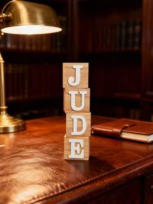 Wooden Name Plate, Acrylic Letters, Acrylic Bathroom Name Sign, Wooden Puzzle (Wood Material), Wooden Number & Letter Commemorative Blocks, Party Table Centerpiece Decor, Frameless Wooden Memory Blocks, For Celebration, Room Decor, Decoration, Party Supplies, Fun Design, Natural Wood Surface - Multicolor - View 3