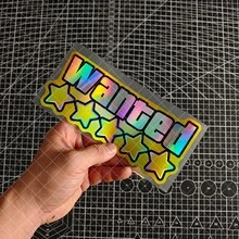 1pc Limited Edition 5-Star WANTED Car Window & Bumper Sticker Set - Laser Crafted, Waterproof Vinyl Decal - Multicolor - View 6
