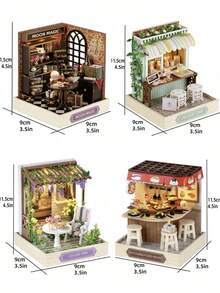 DIY Miniature House Handmade Craft Shop Micro Scene Assembly Model