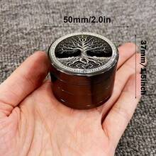 2/2.5英寸金属树形草药研磨器 4层研钵手动研杵研磨器 Bohoi 树形锌合金粉碎机烟草草研磨器香烟雪茄工具吸烟配件礼品 - 彩色 - 查看 10