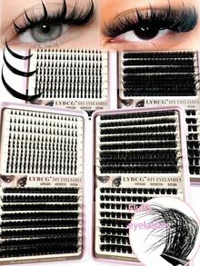 570pcs Eyelash Extension Kit, Russian Eyelash Extension Set, Pointed Individual Lashes, 3D Fluffy Lashes, D Curl Lash Clusters, 10-18mm Lash Extension, 6 Styles Lash Clusters, Pointed Individual Lashes, Various Natural Makeup Effects, Pointed/40D/60D/80D/100D Reusable Individual Segment False Lashes, Lightweight & Soft, Lash Extension Lash Clusters, Lash Clusters, Individual Lashes, Eyelashes, False Eyelashes - màu đen - Xem 2