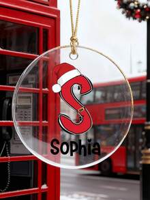 1/3/5pcs Personalized Custom Name Christmas Ornament - 4inch Personalised Santa Claus Decorative Letters,Custom Name Pendant,Smooth Finish - Great For Christmas Tree Decoration, Family Holiday Gifts, Home Festive Decor - Suitable For Adults, Kids, Newlyweds, Gift Recipients - Christmas Keepsake, Holiday Memory Keepsake, Custom Name, Holiday Decor - Multicolor (round Christmas Style) - View 5