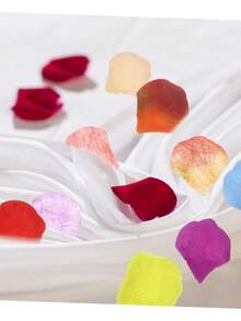 Romantic Style Petal Shaped Delicate Edge Artificial Flower Petals, Multi-Color, Suitable For Wedding Ceremony, Proposal Decoration