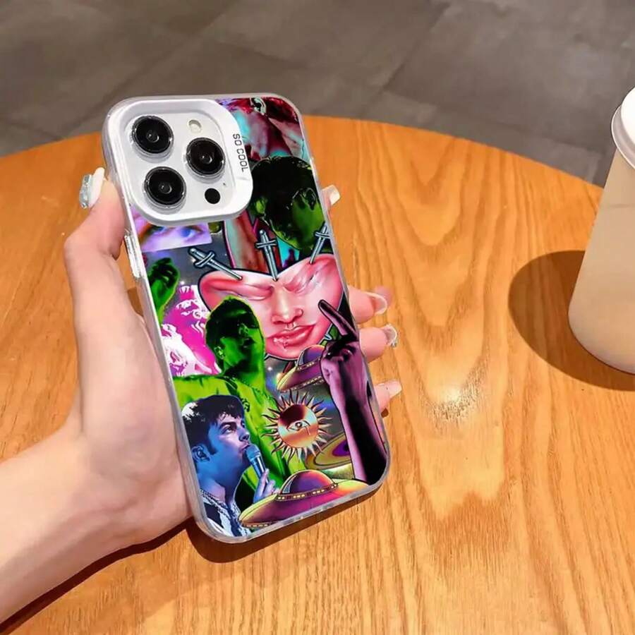 Custodia per telefono Fontaines DC Romance, cover in argento con stampa a colori, compatibile con 16, 15, 14, 13, 12, 11 Pro Max Plus, compatibile anche con Galaxy S17, S17 Pro, S17 Pro Max