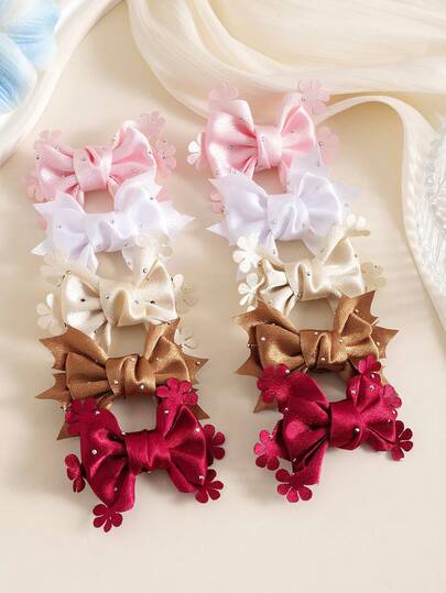 10pcs/Set Fashionable Minimalist Colorful Hair Clips For Women, Cute Bowknot Bangs Clips, Elegant Hair Accessories, Suitable For , Thanksgiving, Birthday Party, Daily Casual Wear