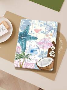 椰子、棕榈树、芙蓉花图案保护套，兼容 iPad (A16) 第 11 代 11 英寸 (2025)、Apple iPad Air 11 (2025)、iPad 第 10 代 10.9 英寸 (2022)，带 Apple Pencil 插槽、三折支架、自动唤醒/睡眠功能，是返校、情人节、节日送礼佳品。 - 彩色 - 查看 8