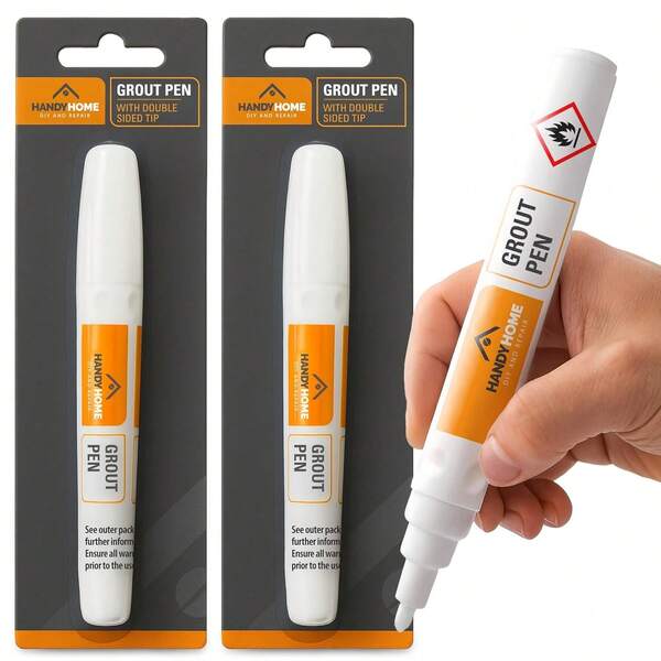  SOL 2pk Grout Pen – Tile Marker For Refreshing Grout Lines – Easy To Use Reviver For Bathroom, Kitchen, Wall And Floor Tiles – Quick Drying Coverage For A Clean And Neat Finish