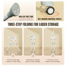 Baby High Chair, Height Adjustable Convertible High Chair/Rocking Chair, With Detachable Tray Style Seat Belt Footstool And Leather Seat Cushion, Suitable For Infants Aged 6-36 Months - 綠色 - 查看 5