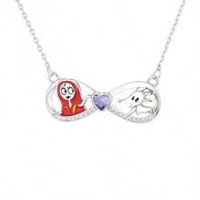 Collar con colgante de pareja de calaveras de dibujos animados exagerado personalizado, incrustado con circonita de diamante, regalo de moda de fantasma - Multicolor - Ver 5