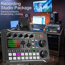 Podcast Equipment Bundle Audio Interface, DJ Mixer, BM-800 Condenser Microphone, Studio Equipment With Mic Arm, Streaming, Voice Over, Singing, PC - Black - View 7