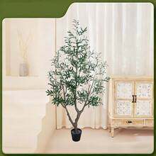 Newly Artificial Olive Tree Fake Plants Indoor Outdoor UV Resistant Faux Olive Tree In Black Pot 6ft 7ft Faux Silk Tree For Modern Home Decor Living Room Office Patio Balcony - 綠色 - 查看 5