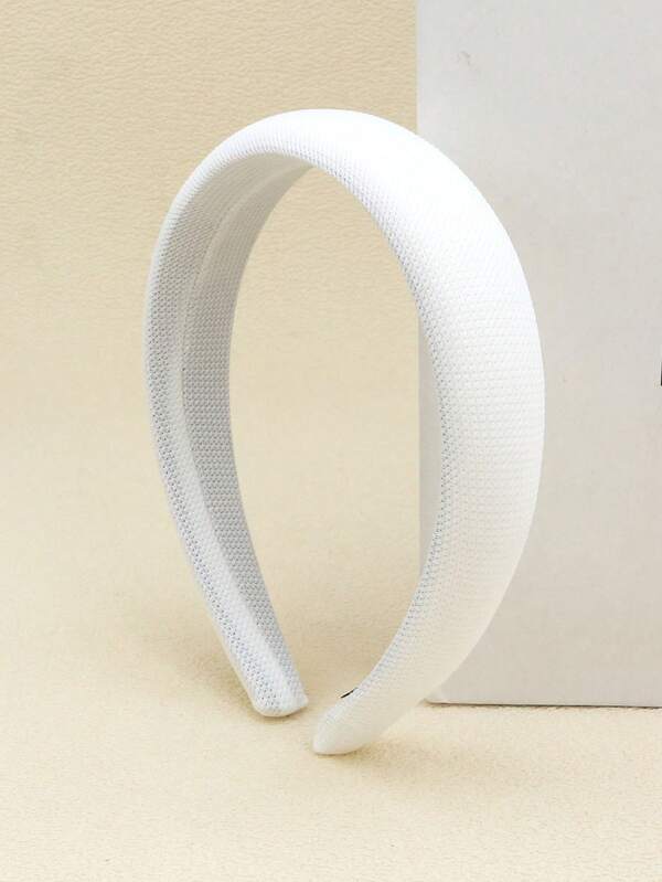 1pc Women's Full Coverage White Headband, Sponge Elevation Vertex Hair Accessory, Simple & Versatile Hairband Hair Hoop ,Home,Skincare Headband Head Accessories Beauty Home Hair Accessories