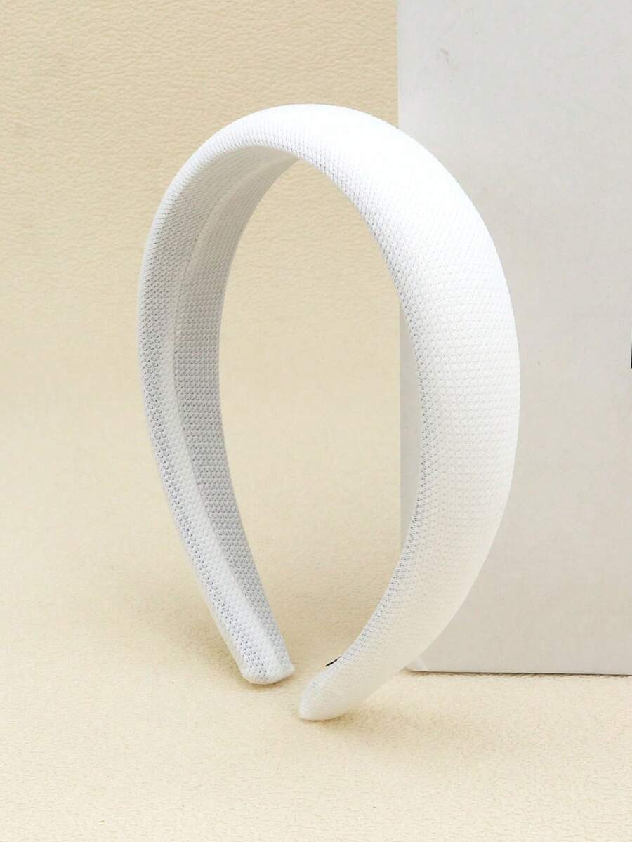1pc Women's Full Coverage White Headband, Sponge Elevation Vertex Hair Accessory, Simple & Versatile Hairband Hair Hoop ,Home,Skincare Headband Head Accessories - White - View 1