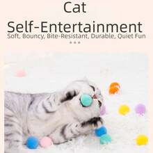 猫玩具互动解闷毛球发射器逗猫球猫玩具自娱自乐宠物用品 - 彩色 - 查看 4