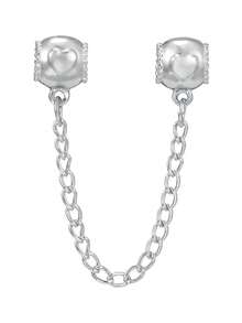 1pc Fashionable Personalized Silver, Gold, Rose Gold Multi-Element Heart Charm, Suitable For DIY Bracelet, Bangle, Anklet, Safety Chain Pendant - Chain - View 29