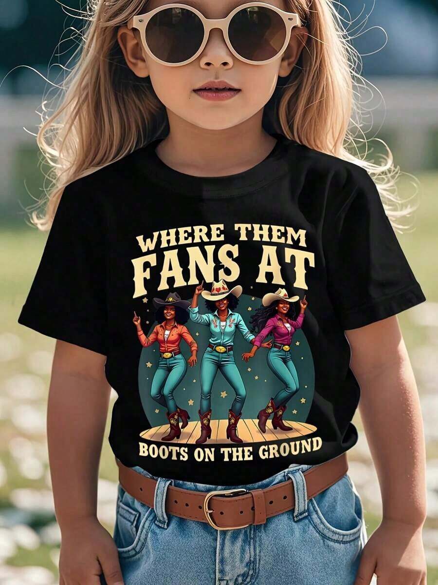 Where Are The Fans On The Ground Creative Pattern Children's T-Shirt Cute Street Style Top Children's Short Sleeved Shirt Children's T-Shirt, Girls' Clothing, Girls' Tops, Girls' T-Shirts, 100% Cotton, Boys Shirt,Shirts For Boys,Ropa De Niña,Kids Clothes Girl,Kids Costume,Halloween Costumes For Kids,Young Girls Clothing,Kids Fall Clothes,Casual Tee, Perfect Christmas & Holiday Gift For Boys And Girls, Halloween Shirts For Children Kids Clothes