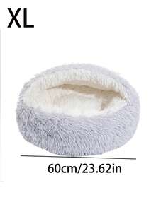 Cama acolchada con concha gruesa, cama blanda para gatos, cama con capucha, cama caliente para mascotas, casita para gatos, cama para perros pequeños y gatos