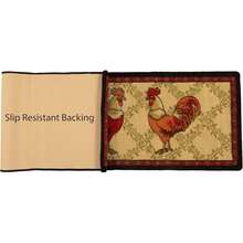 Serie de Cocina RugStylesOnline - Alfombra de Látex con Diseño de Gallo Contemporáneo, Beige, Multicolor, Respaldo de Goma, Antideslizante, Beige - .com: Hogar y Cocina - 23"x7' - Ver 12