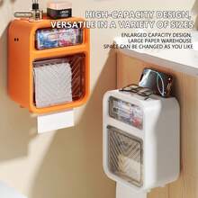 1pc Wall-Mounted Tissue Box, Waterproof Toilet Paper Holder, Bathroom Tissue Roll Dispenser, Facial Towel Storage Box, Suitable For Bathroom, Kitchen, Christmas, Mother's Day, Valentine's Day Gift - Multicolor - View 12