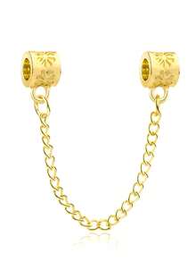 1pc Fashionable Personalized Silver, Gold, Rose Gold Multi-Element Heart Charm, Suitable For DIY Bracelet, Bangle, Anklet, Safety Chain Pendant - Chain - View 34