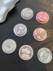 1pc Original Mirror Magnetic Phone Holder, Strong Magnetic Circle Air Cushion Backing Mirror Portable Stand (For Use With Magnetic Phone Cases)