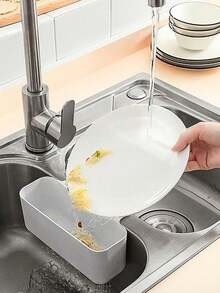 1pc Kitchen Sink Drain Basket, Sink Hanger,Multi-Functional Card Slot Kitchen Sink Strainer, Food And Vegetable Wash And Drain Basket Christmas For Holiday Gift Giving, Kitchen - Multicolor - View 9